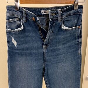 Zara Blue Distressed Skinny Jeans